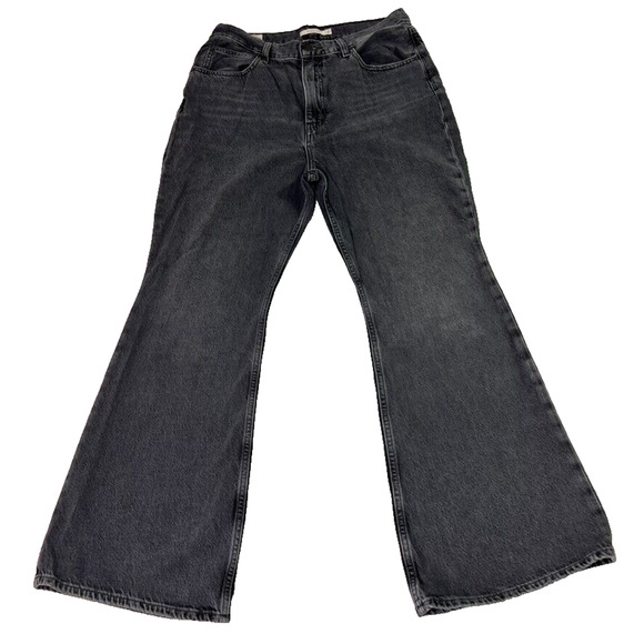 Levi's Denim - Levis Jeans Womens 31 Black 70s High Flare Faded Premium Denim Boho Hippie